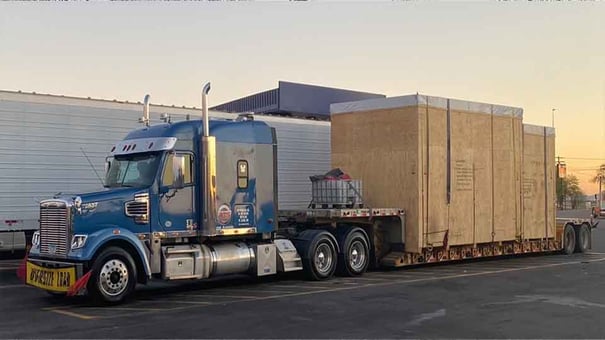 An example of a double-drop trailer hauled by an ATS truck