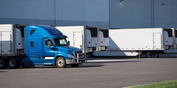 Reefer trailers in a lot