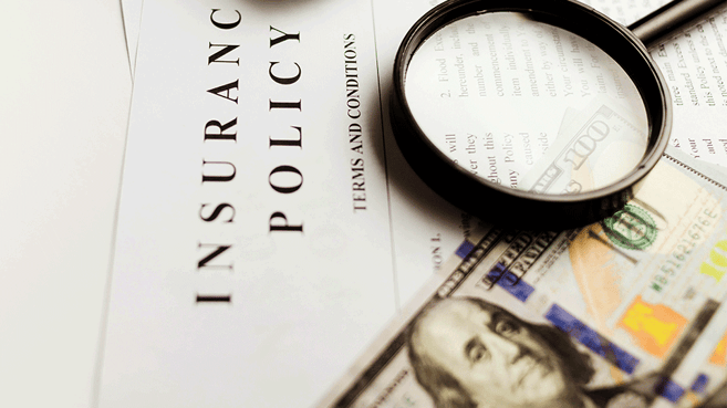 Insurance-policy-being-examined