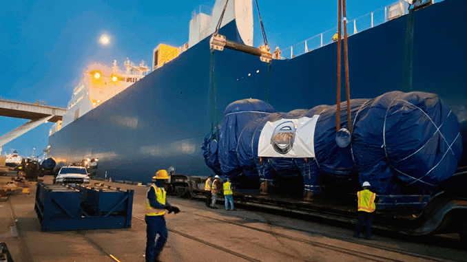 Breakbulk Shipment Being Loaded Onto Trailer