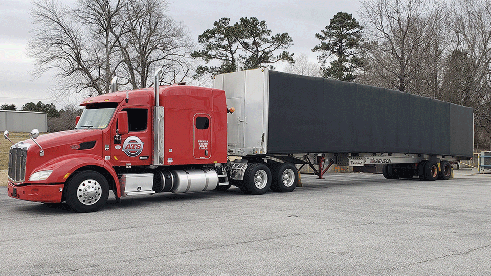 An ATS truck with Conestoga trailer