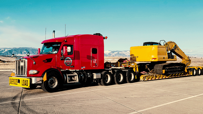 Construction-machine-lowboy-trailer