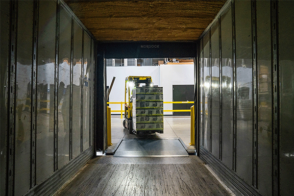 freight being loaded onto trailer